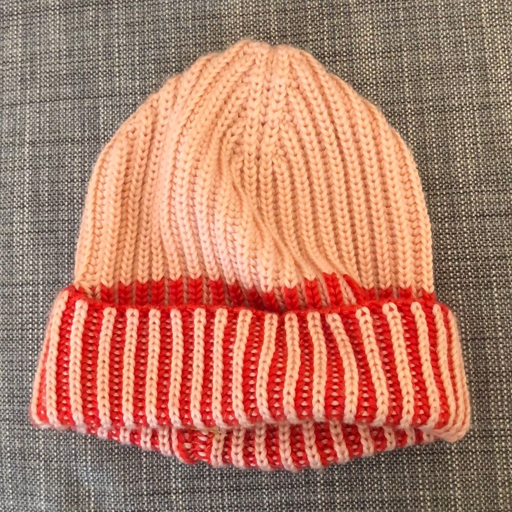Anthropologie Ribbed Pink Icicle Beanie